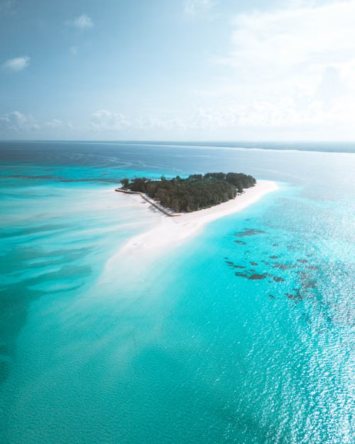 Mnemba, an island of clear water