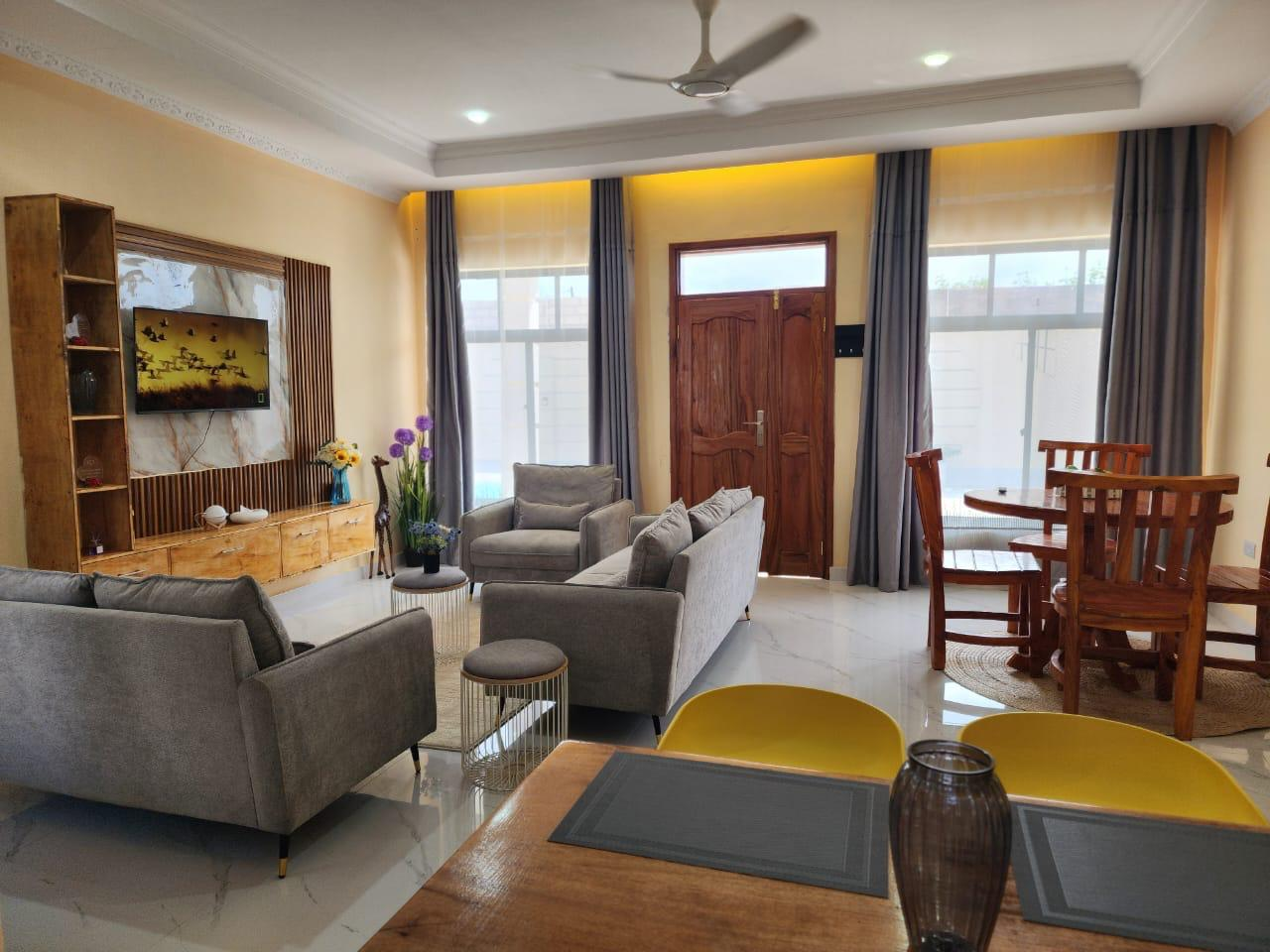 Living room opening into the dining area